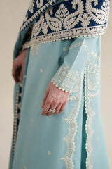 ZAIB-3PC DHANAK EMBROIDERED SHIRT WITH CHIFFON EMB DUPATTA AND TROUSER-W.J-5088