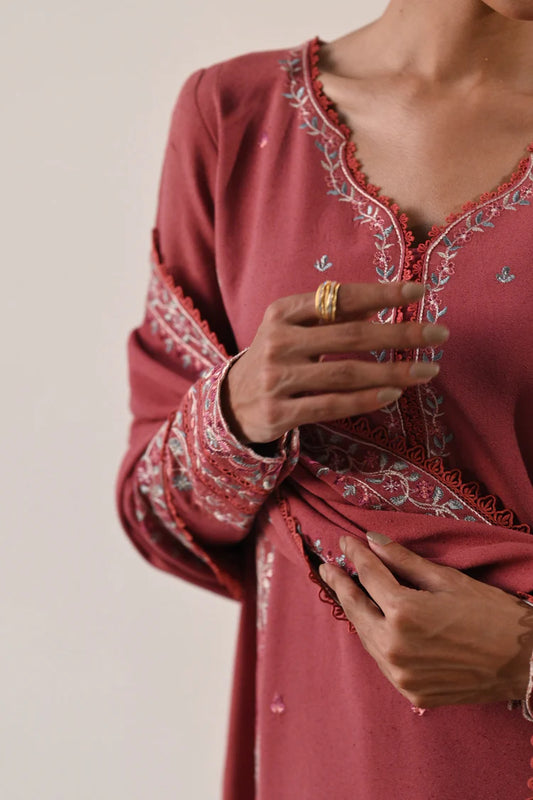 BATIK-3PC DHANAK EMBROIDERED SHIRT WITH DHANAK EMBROIDERED SHAWL AND TROUSER-W.J-2021