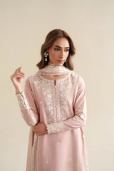 ZAIB-3PC DHANAK EMBROIDERED SHIRT WITH CHIFFON EMB DUPATTA AND TROUSER-W.J-5167