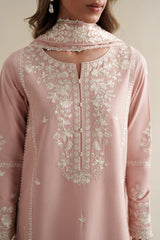 ZAIB-3PC DHANAK EMBROIDERED SHIRT WITH CHIFFON EMB DUPATTA AND TROUSER-W.J-5167