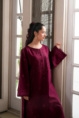 BATIK-2PIECE DHANAK EMBROIDERED SHIRT WITH DHANAK EMB TROUSER-WJ-15131