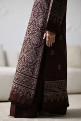 ZAIB-3PC KARANDI EMBROIDERED SHIRT WITH KARANDI EMBROIDERED SHAWL AND TROUSER -W.J-5294