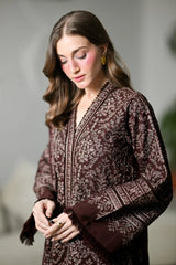ZAIB-3PC KARANDI EMBROIDERED SHIRT WITH KARANDI EMBROIDERED SHAWL AND TROUSER -W.J-5294