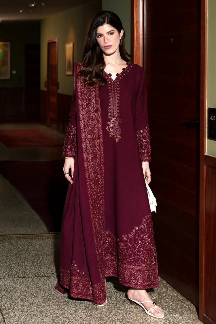 ZAIB-3PC KARANDI EMBROIDERED SHIRT WITH KARANDI EMBROIDERED SHAWL AND TROUSER-W.J-5316