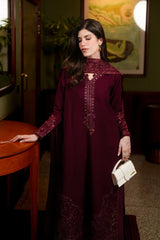 ZAIB-3PC KARANDI EMBROIDERED SHIRT WITH KARANDI EMBROIDERED SHAWL AND TROUSER-W.J-5316