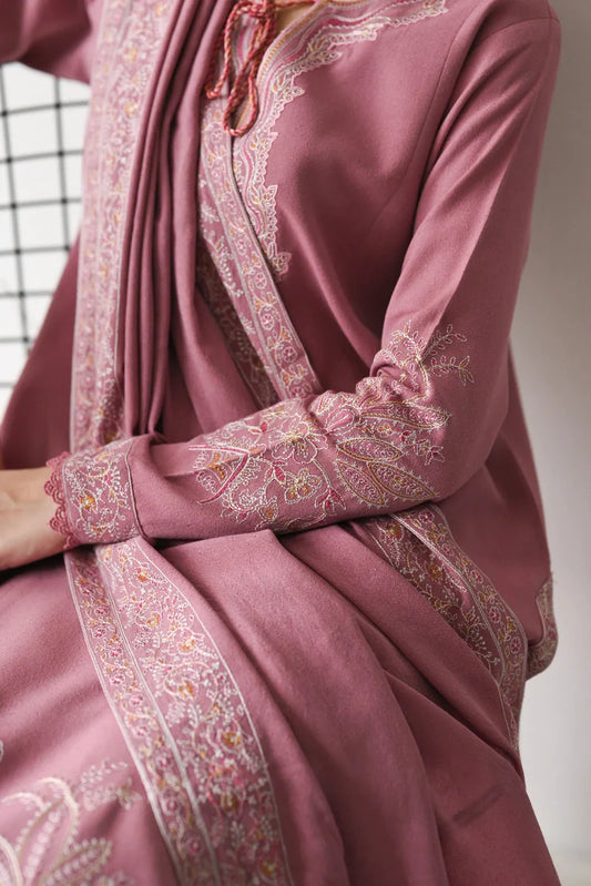 BATIK-3PC DHANAK EMBROIDERED SHIRT WITH DHANAK EMBROIDERED SHAWL AND TROUSER-W.J-1921