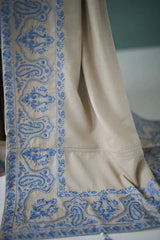 ZAIB-3PC DHANAK EMBROIDERED SHIRT WITH DHANAK EMBROIDERED SHAWL AND EMB TROUSER-W.J-5270