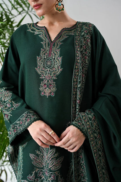 BATIK-3PC DHANAK EMBROIDERED SHIRT WITH DHANAK EMBROIDERED SHAWL & TROUSER-W.J-1826