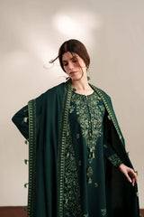 ZAIB-3PC KARANDI EMBROIDERED SHIRT WITH KARANDI EMBROIDERED SHAWL AND TROUSER-W.J-5315