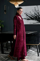 ZAIB-3PC KARANDI EMBROIDERED SHIRT WITH KARANDI EMBROIDERED SHAWL AND TROUSER-W.J-5311