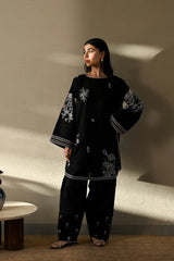 ZAIB-3PC DHANAK EMBROIDERED SHIRT WITH MONARK EMBROIDERED DUPATTA AND TROUSER-W.J-4406