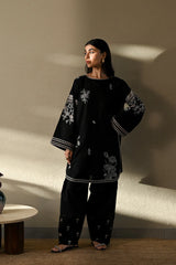 ZAIB-3PC DHANAK EMBROIDERED SHIRT WITH MUNARK EMBROIDERED DUPATTA AND TROUSER-W.J-4406