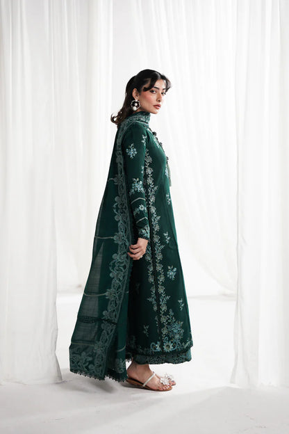 GARNET-3PC DHANAK EMBROIDERED SHIRT WITH DHANAK EMBROIDERED SHAWL & TROUSER-W.J-2004