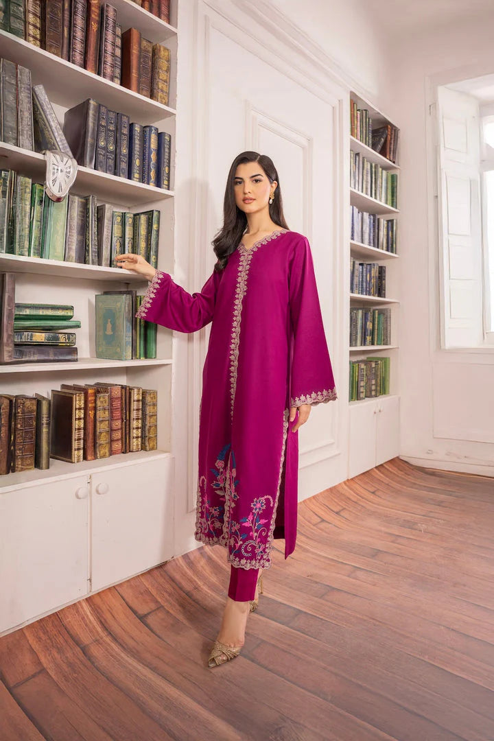 Asim Jofa-Lawn 3pc Embroidered Shirt With Bamber Chiffon Dupatta & Trouser-W.J-1444