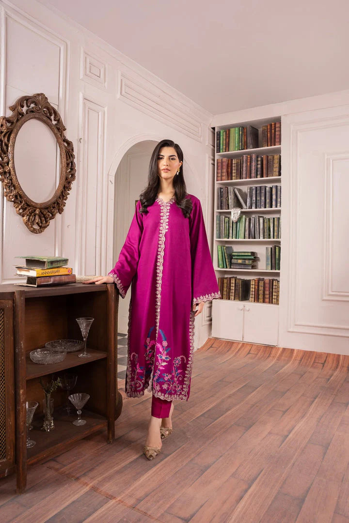 Asim Jofa-Lawn 3pc Embroidered Shirt With Bamber Chiffon Dupatta & Trouser-W.J-1444