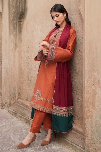 JAZMIN-3PC LAWN EMBROIDERED SHIRT WITH MONARK PRINTED DUPATTA & TROUSER -W.J-1532