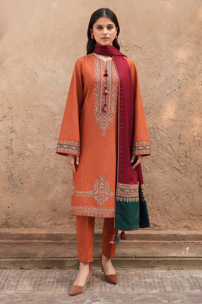 JAZMIN-3PC LAWN EMBROIDERED SHIRT WITH MONARK PRINTED DUPATTA & TROUSER -W.J-1532