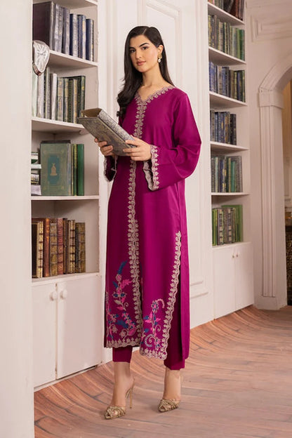 Asim Jofa-Lawn 3pc Embroidered Shirt With Bamber Chiffon Dupatta & Trouser-W.J-1444