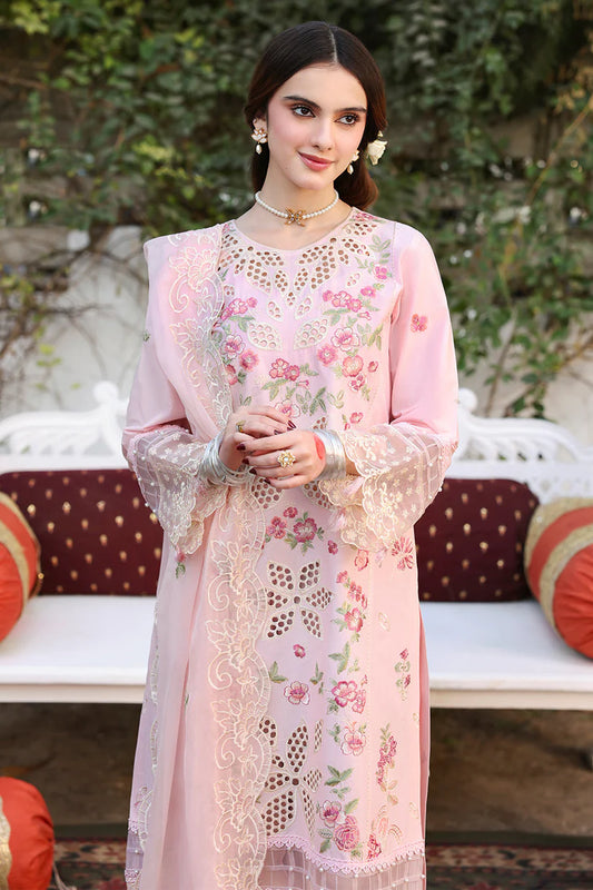 MAHNUR-3PC LAWN EMBROIDERED SHIRT WITH MONARK EMBROIDERED DUAPATTA AND TROUSER-W.J-1672