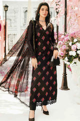 MARIA B-3PC LAWN EMBROIDERED SHIRT WITH MONARK PRINT DUPATTA & TROUSER-W.J-1723