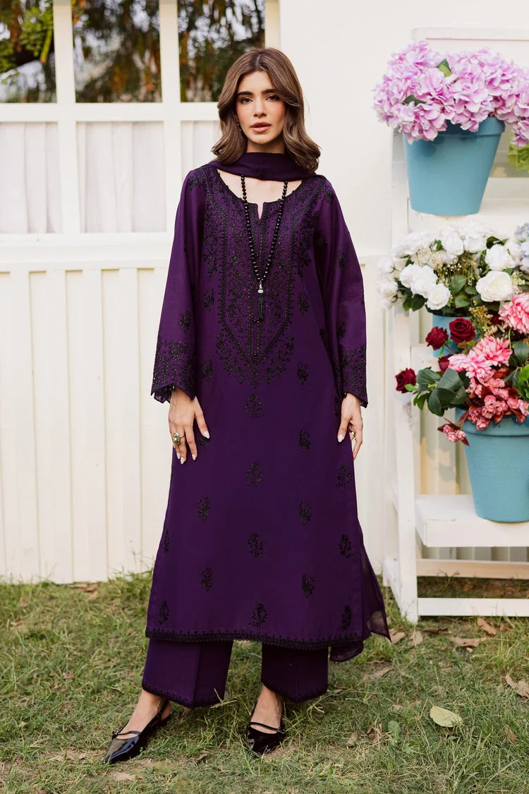 BATIK-3PC DHANAK EMBROIDERED SHIRT WITH CHIFFON EMBROIDERED DUPATTA AND EMB TROUSER -W.J-5170