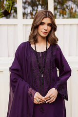 BATIK-3PC DHANAK EMBROIDERED SHIRT WITH CHIFFON EMBROIDERED DUPATTA AND EMB TROUSER -W.J-5170