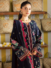 MAHNUR-3PC DHANAK EMBROIDERED SHIRT WITH DHANAK EMBROIDERED SHAWL AND EMB TROUSER-W.J-5231