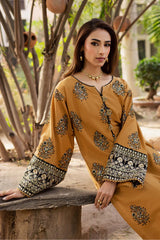 BATIK-2PIECE DHANAK EMBROIDERED SHIRT WITH DHANAK EMB TROUSER-WJ-15018