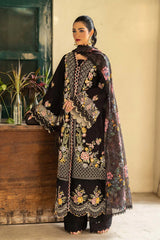 HUSSAIN REHAR-3PC LAWN EMBROIDERED SHIRT WITH CHIFFON PRINTED DUPATTA AND TROUSER-W.J-4702