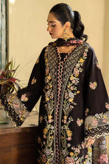 HUSSAIN REHAR-3PC LAWN EMBROIDERED SHIRT WITH CHIFFON PRINTED DUPATTA AND TROUSER-W.J-4702