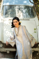 ETHNC-3PC LAWN EMBROIDERED SHIRT WITH ORGANZA EMBROIDERED DUPATTA AND TROUSER -W.J-4710