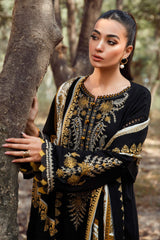 MARIA B-3PC KHADDAR HEAVY EMBROIDERED SHIRT WITH WOOL PRINTED SHAWL AND TROUSER -W.J-4319