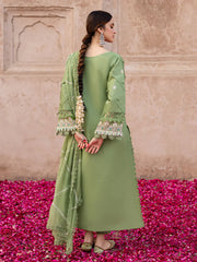 MAHNUR - 3PC LAWN EMBROIDERED SHIRT WITH CHIFFON EMBROIDERED DUPATTA AND TROUSER-W.J-4538