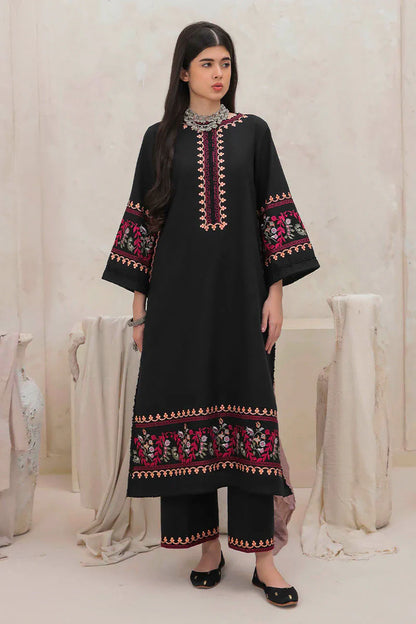 MUSHQ-2PC DHANAK EMBROIDERED SHIRT & EMBROIDERED TROUSER-W.J-1833