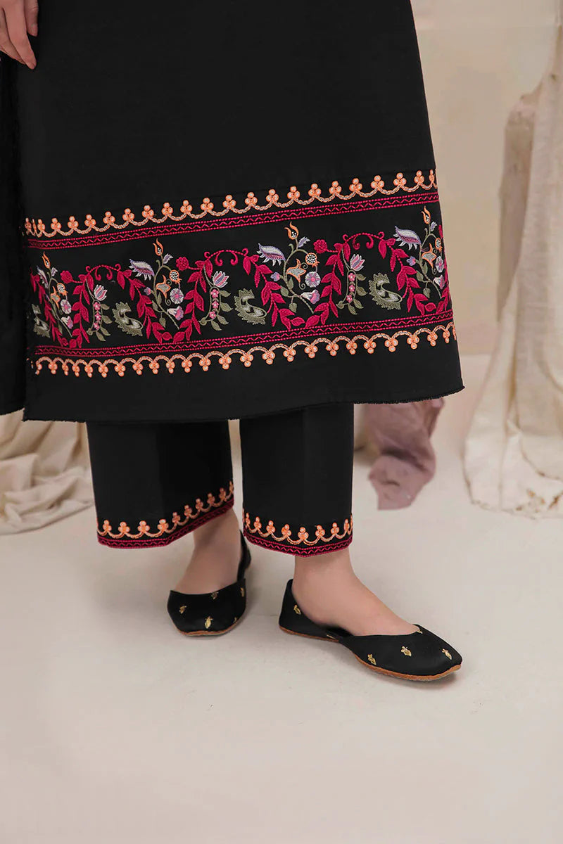 MUSHQ-2PC DHANAK EMBROIDERED SHIRT & EMBROIDERED TROUSER-W.J-1833