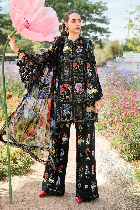 MARIA.B-3PC LAWN EMBROIDERED PRINTED SHIRT WITH CHIFFON PRINT DUPATTA AND PRINT TROUSER-W.J-1710
