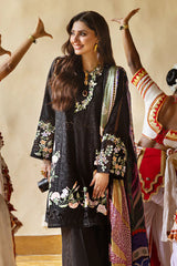 MUSHQ-3PC LAWN EMBROIDERED SHIRT WITH MONARK PRINT DUAPATTA AND TROUSER-W.J-3719