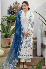 MOTIFZ-3PC DHANAK LASERWORK EMBROIDERED SHIRT WITH WOOL PRINTED SHAWL AND TROUSER-W.J-5198