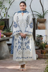 MOTIFZ-3PC DHANAK LASERWORK EMBROIDERED SHIRT WITH WOOL PRINTED SHAWL AND TROUSER-W.J-5198