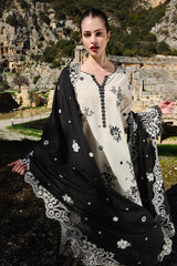 IMAGE-3PC LAWN EMBROIDERED SHIRT WITH KHADDI NET EMBROIDERED DUPATTA AND EMB TROUSER-W.J-4546
