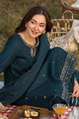 JADE-3PC LAWN EMBROIDERED SHIRT WITH ORGANZA EMBROIDERED DUPATTA AND TROUSER -W.J-4781
