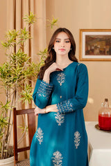 BATIK-2PC DHANAK SEQUIN EMBROIDRED SHIRT AND EMBROIDRED TROUSER-WJ-107
