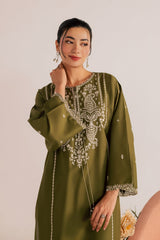 BATIK-2PIECE DHANAK EMBROIDERED SHIRT WITH DHANAK EMB TROUSER-WJ-15001