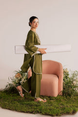 BATIK-2PIECE DHANAK EMBROIDERED SHIRT WITH DHANAK EMB TROUSER-WJ-15001