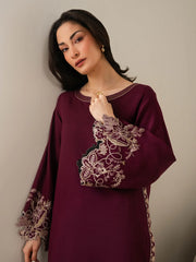 BATIK-2PIECE DHANAK EMBROIDERED SHIRT WITH DHANAK EMB TROUSER-WJ-15074