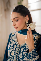 MIRANA-3PC LAWN EMBROIDERED SHIRT WITH BAMBER CHIFFON DUPATTA AND TROUSER-W.J-4728