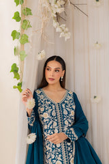 MIRANA-3PC LAWN EMBROIDERED SHIRT WITH BAMBER CHIFFON DUPATTA AND TROUSER-W.J-4728