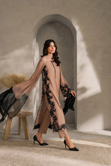 ASIM JOFA-3PC DHANAK EMBROIDERED SHIRT WITH CHIFFON TYE&DYE DUPATTA AND TROUSER-W.J-5006