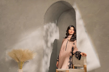 ASIM JOFA-3PC DHANAK EMBROIDERED SHIRT WITH TYE&DYED CHIFFON DUPATTA AND TROUSER-W.J-1979