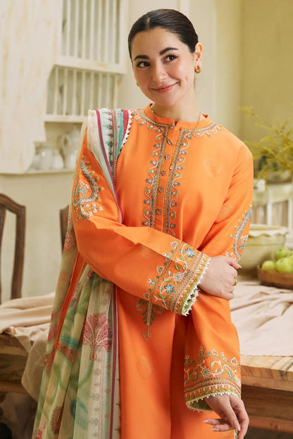 ZARA SHAHJAHAN- 3PC LAWN EMBROIDERED SHIRT WITH MANAAR PRINT DUPATTA-W.J-1546